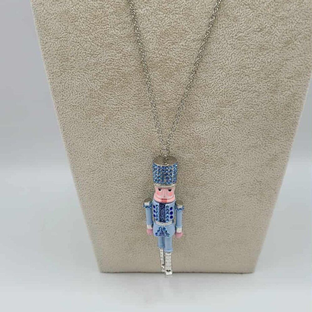Betsey Johnson Blue Nutcracker Pendant NEW NWT